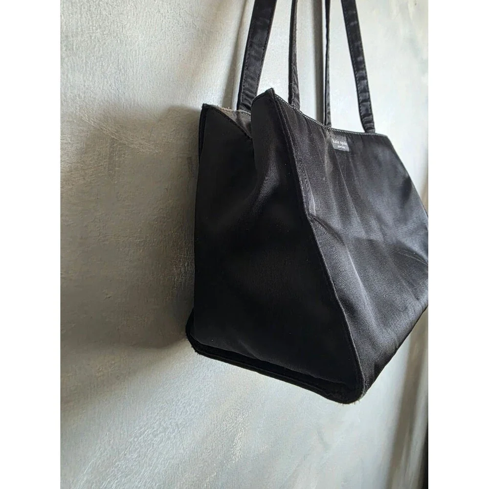 Vintage Kate Spade Sam Classic Nylon Shoulder Bag Boxy Black 11x7x5.5